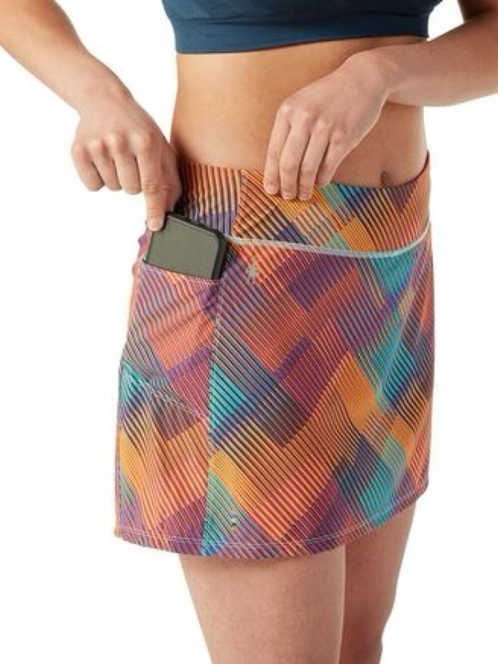 Smartwool Multicolor Diagonal Stripe Skort Mini Skirt Extra Small